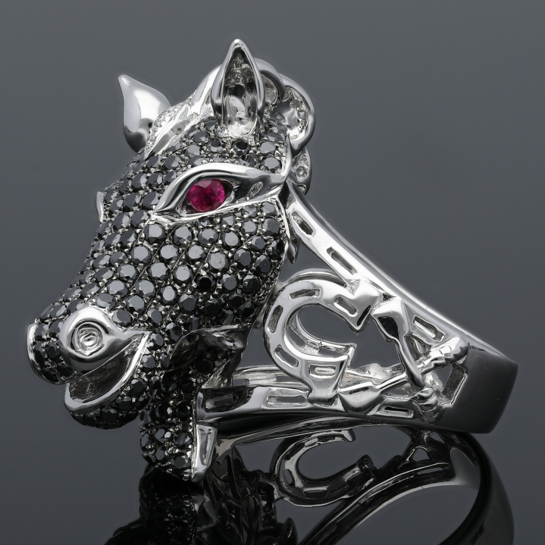 K18WG 馬モチーフリング