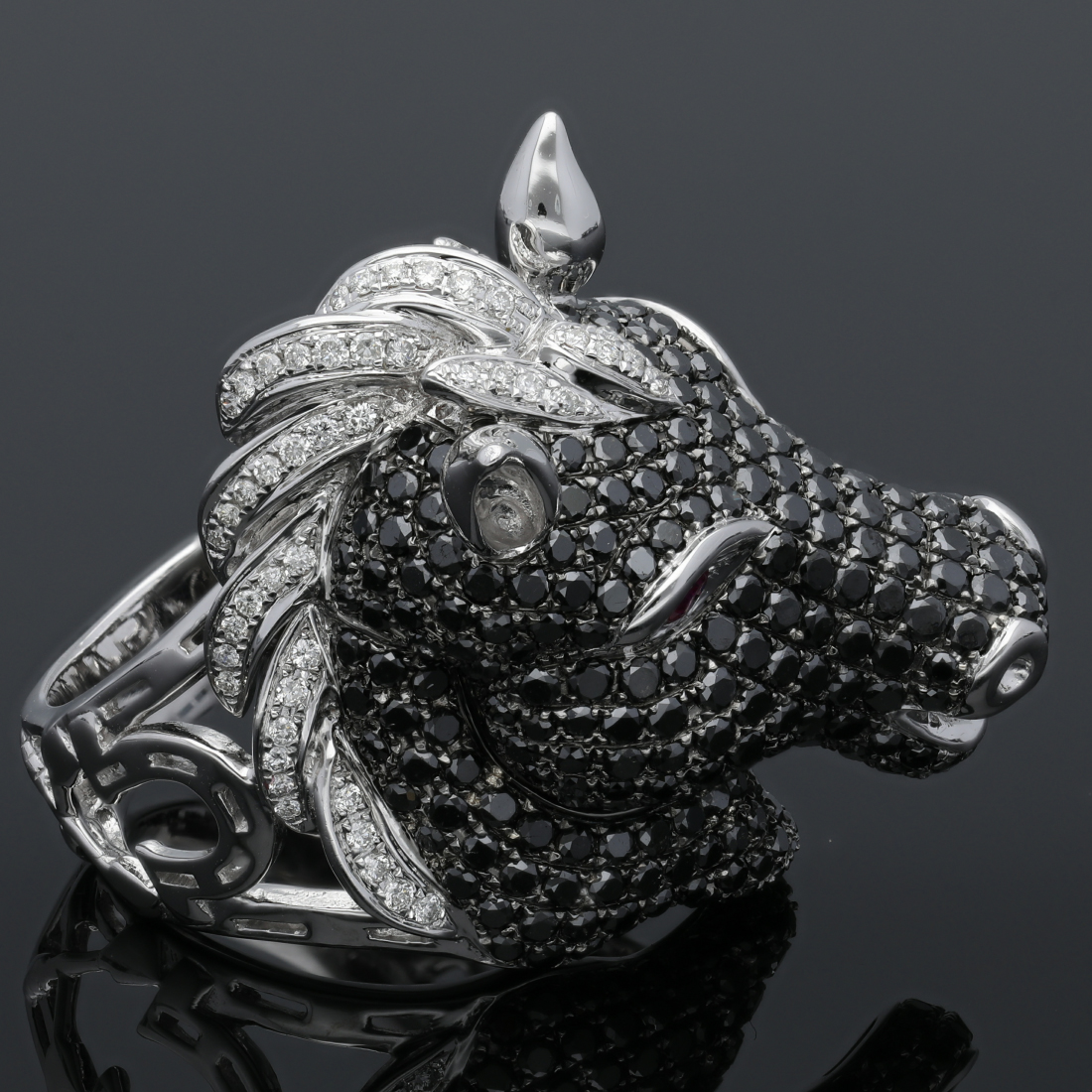 K18WG 馬モチーフリング